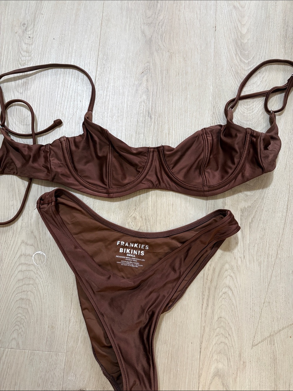 Frankie's Bikinis Chocolate Brown Underwire Two-Piece Swim Set